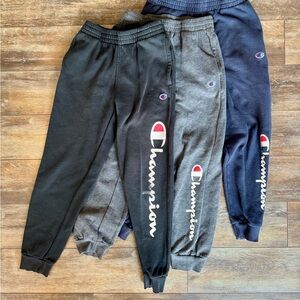 Champion Kids Jogger Pants - Black, Gray, and Blue - size Medium